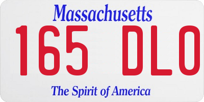 MA license plate 165DL0