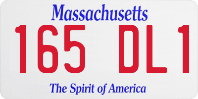 MA license plate 165DL1