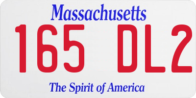 MA license plate 165DL2