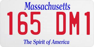MA license plate 165DM1