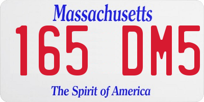MA license plate 165DM5