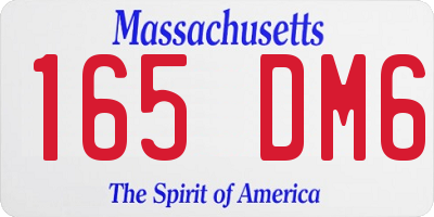 MA license plate 165DM6