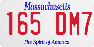 MA license plate 165DM7