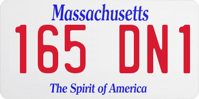 MA license plate 165DN1
