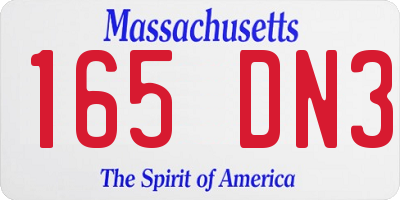 MA license plate 165DN3