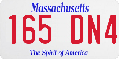 MA license plate 165DN4