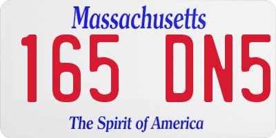 MA license plate 165DN5