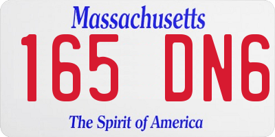 MA license plate 165DN6