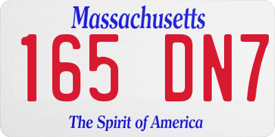 MA license plate 165DN7