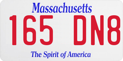 MA license plate 165DN8