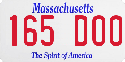 MA license plate 165DO0