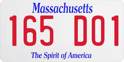 MA license plate 165DO1