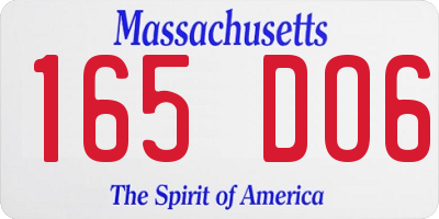 MA license plate 165DO6