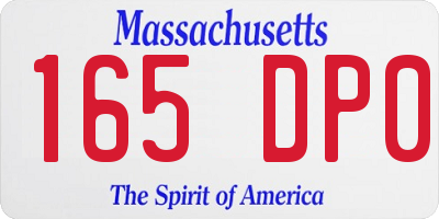 MA license plate 165DP0