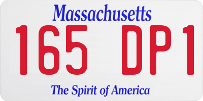 MA license plate 165DP1