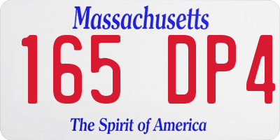 MA license plate 165DP4