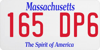 MA license plate 165DP6