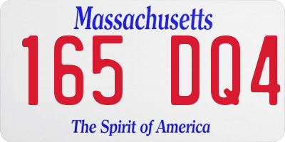 MA license plate 165DQ4