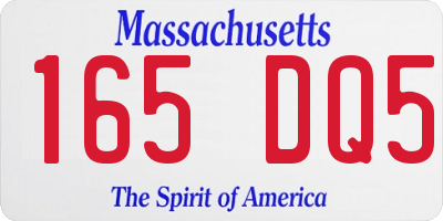 MA license plate 165DQ5