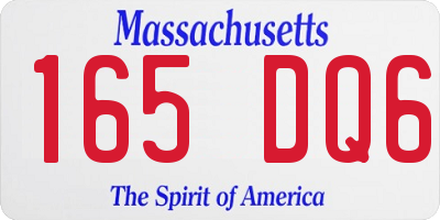 MA license plate 165DQ6