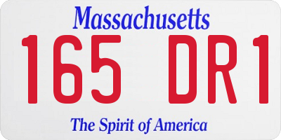 MA license plate 165DR1
