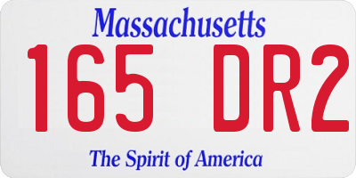 MA license plate 165DR2