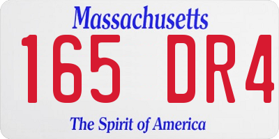 MA license plate 165DR4