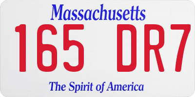 MA license plate 165DR7