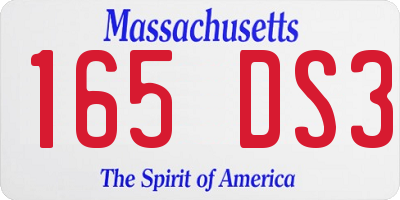 MA license plate 165DS3