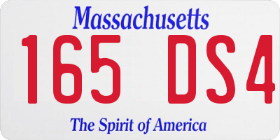 MA license plate 165DS4