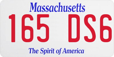 MA license plate 165DS6