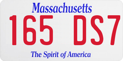 MA license plate 165DS7