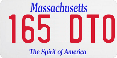 MA license plate 165DT0