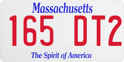 MA license plate 165DT2