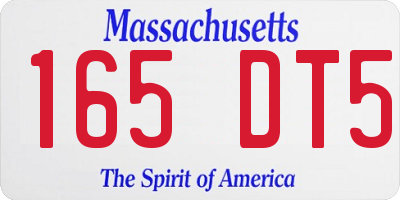 MA license plate 165DT5