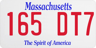 MA license plate 165DT7