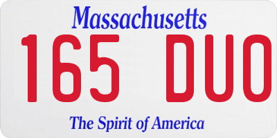 MA license plate 165DU0