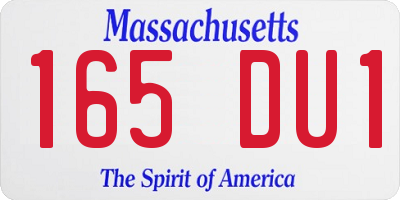 MA license plate 165DU1