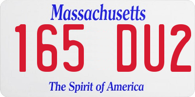 MA license plate 165DU2