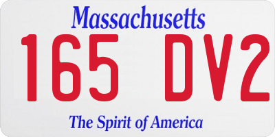 MA license plate 165DV2