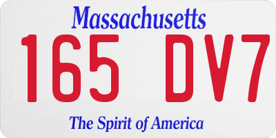 MA license plate 165DV7