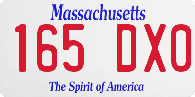 MA license plate 165DX0