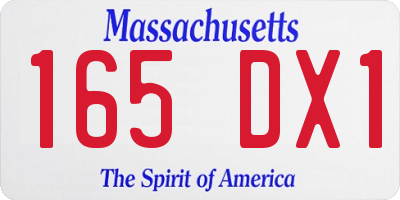 MA license plate 165DX1