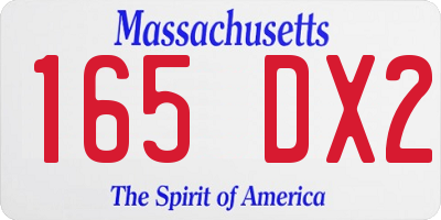 MA license plate 165DX2
