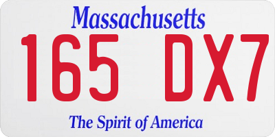 MA license plate 165DX7