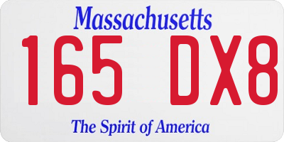 MA license plate 165DX8