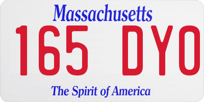 MA license plate 165DY0