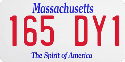 MA license plate 165DY1
