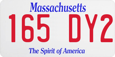 MA license plate 165DY2