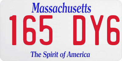 MA license plate 165DY6